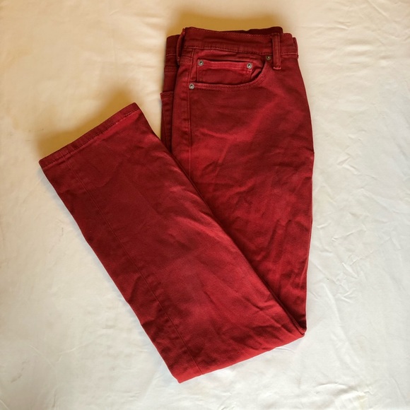 mens red levi jeans